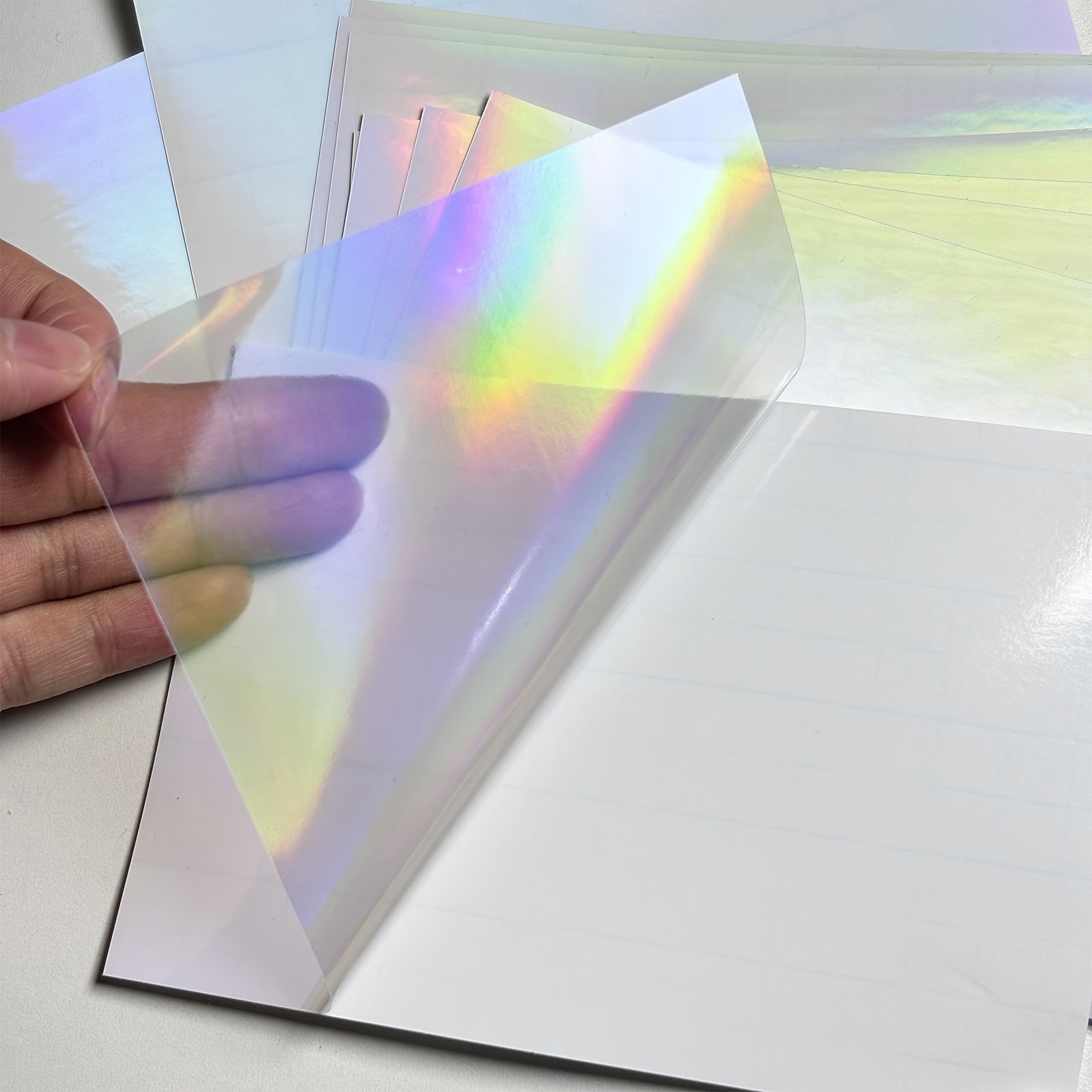 Laminator Cold Roll - 50 Sheets A6 Size Holographic Rainbow