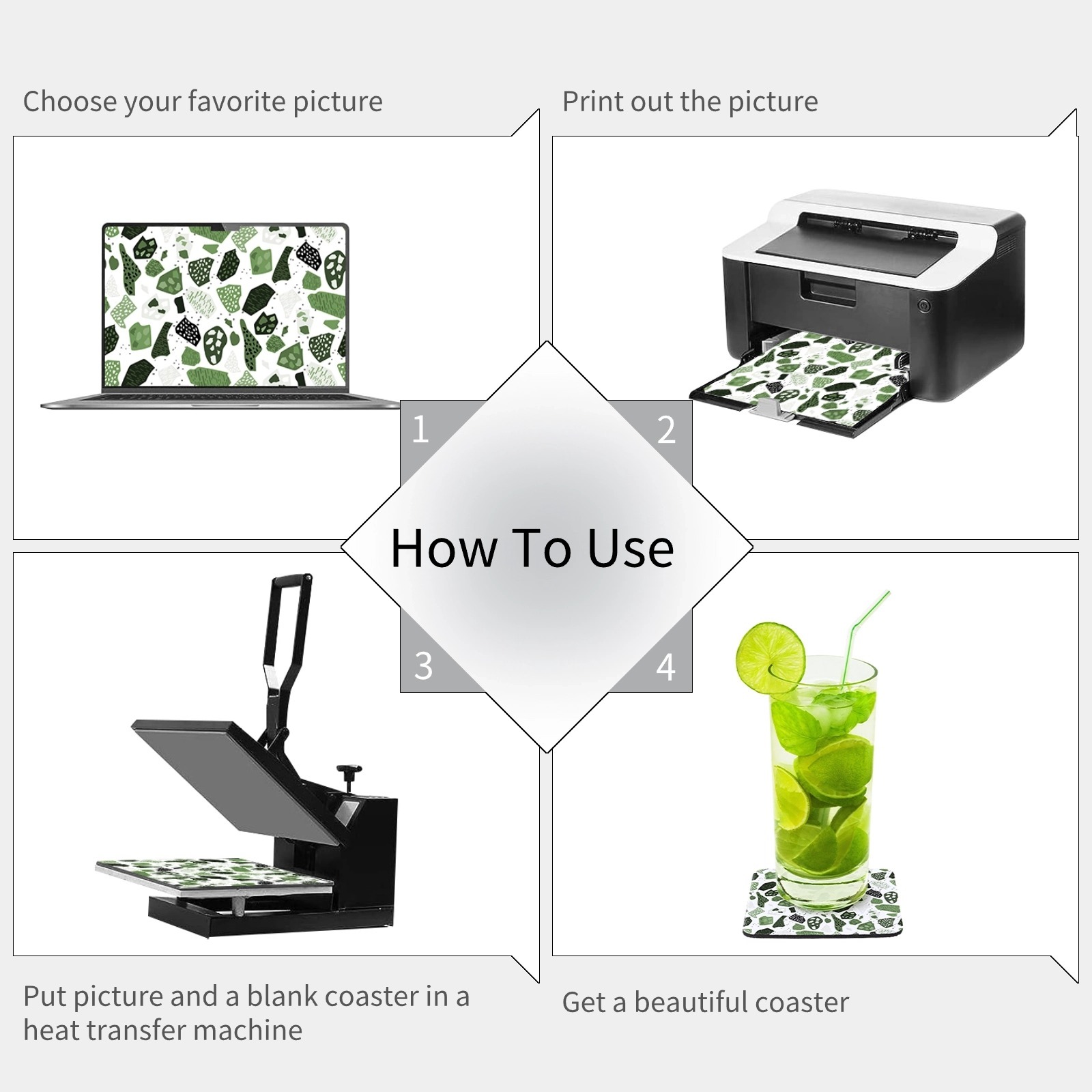 100Pcs Sublimation Coasters Sq - Sublimation Mug Blank ulasan dan harga